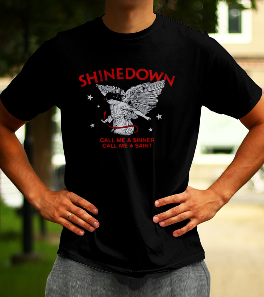 Shinedown Call Me A Sinner Call Me A Saint Angel Wings And Stars T-Shirt