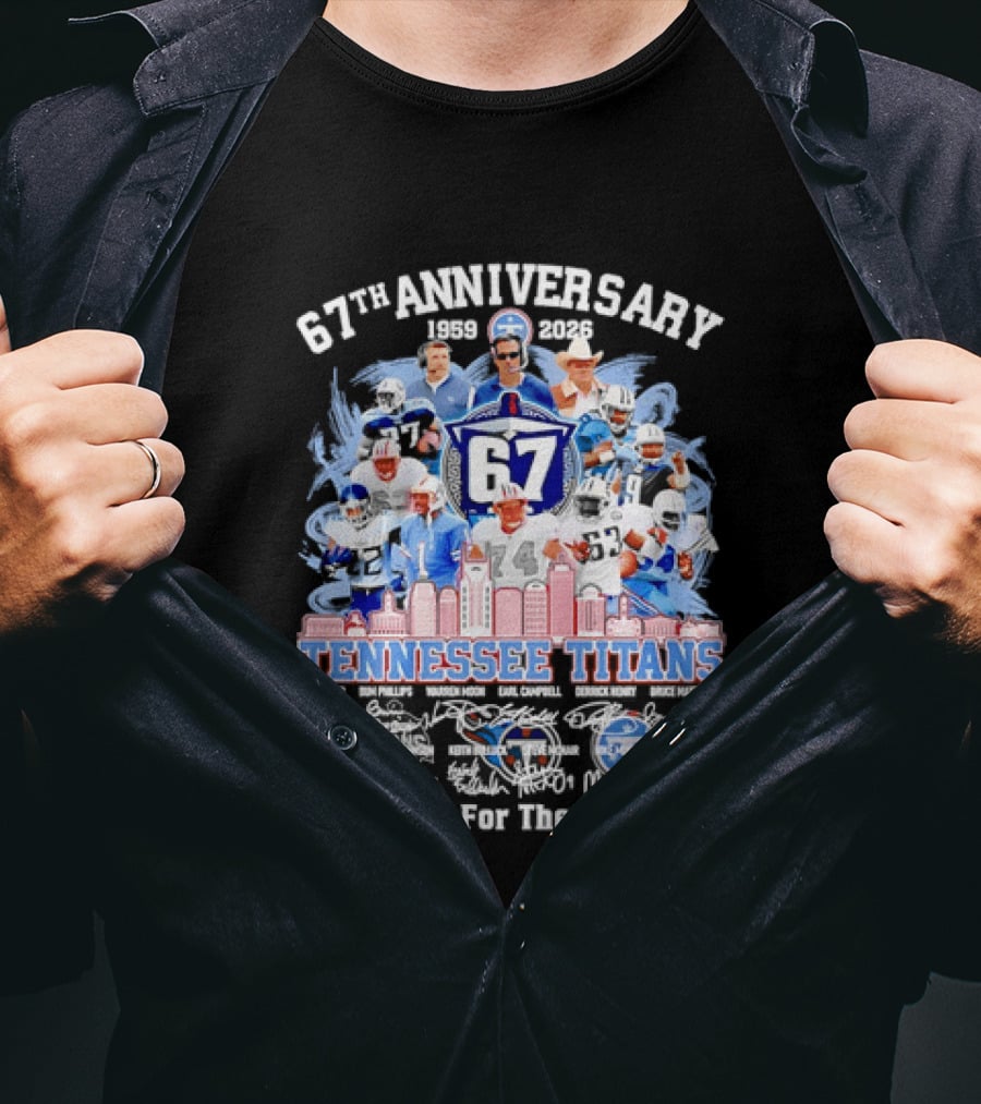 Tennessee Titans 67th Anniversary 1959 2026 Thank You For The Memories Legends T-Shirt
