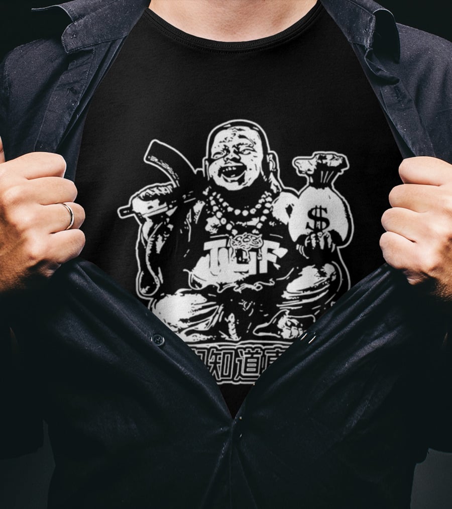 TGF Buddha With Money Bag And Rifle Streetwear T-Shirt