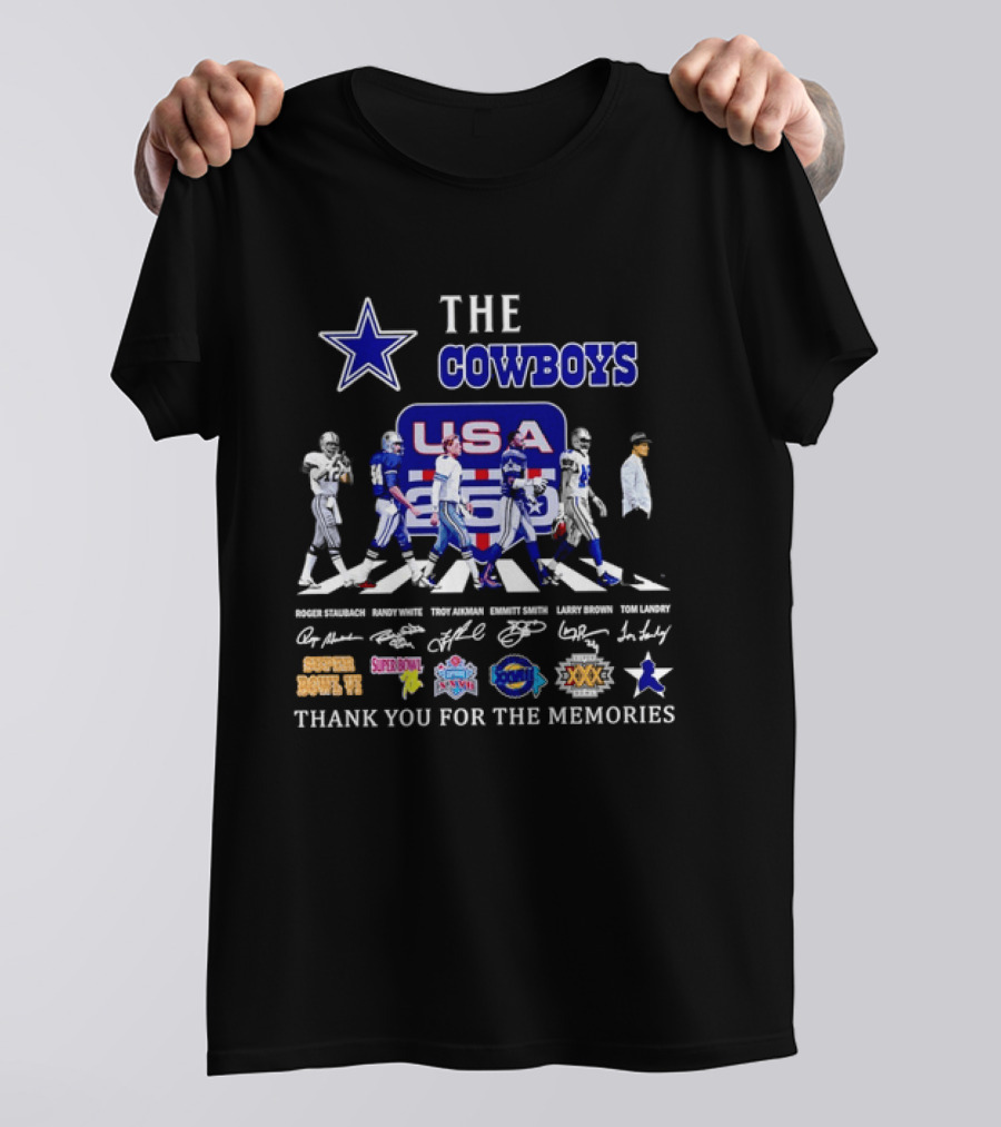 The Dallas Cowboys USA Abbey Road Super Bowl Thank You For The Memories T-Shirt