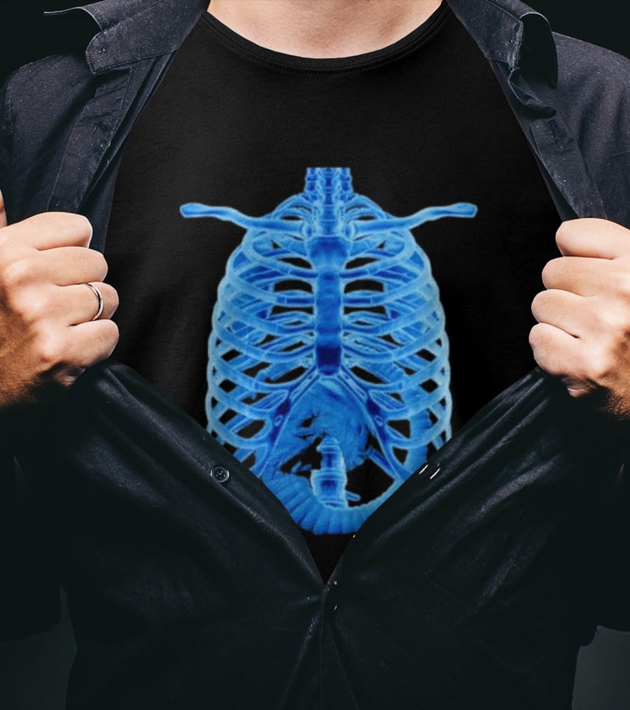 Alien Chestburster X Ray Rib Cage Black T-Shirt