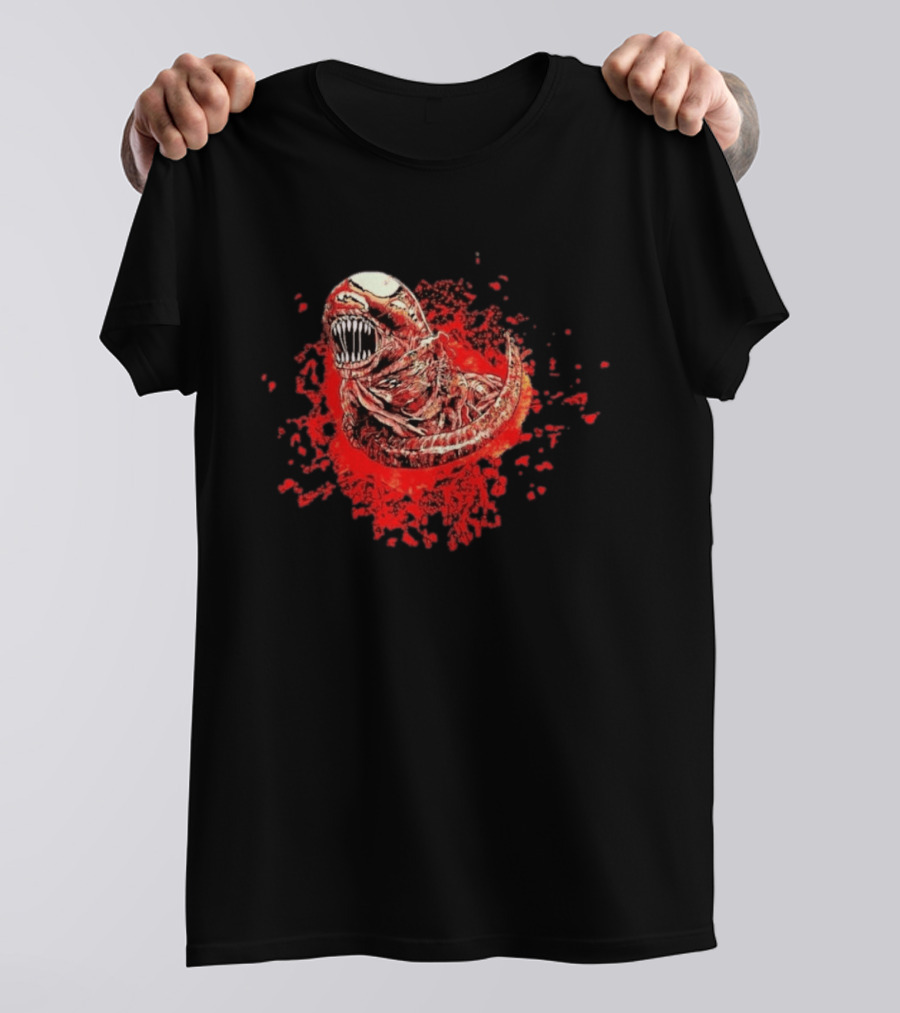 Aliens Chestburster Sci Fi Horror Blood Splatter Creature T-Shirt