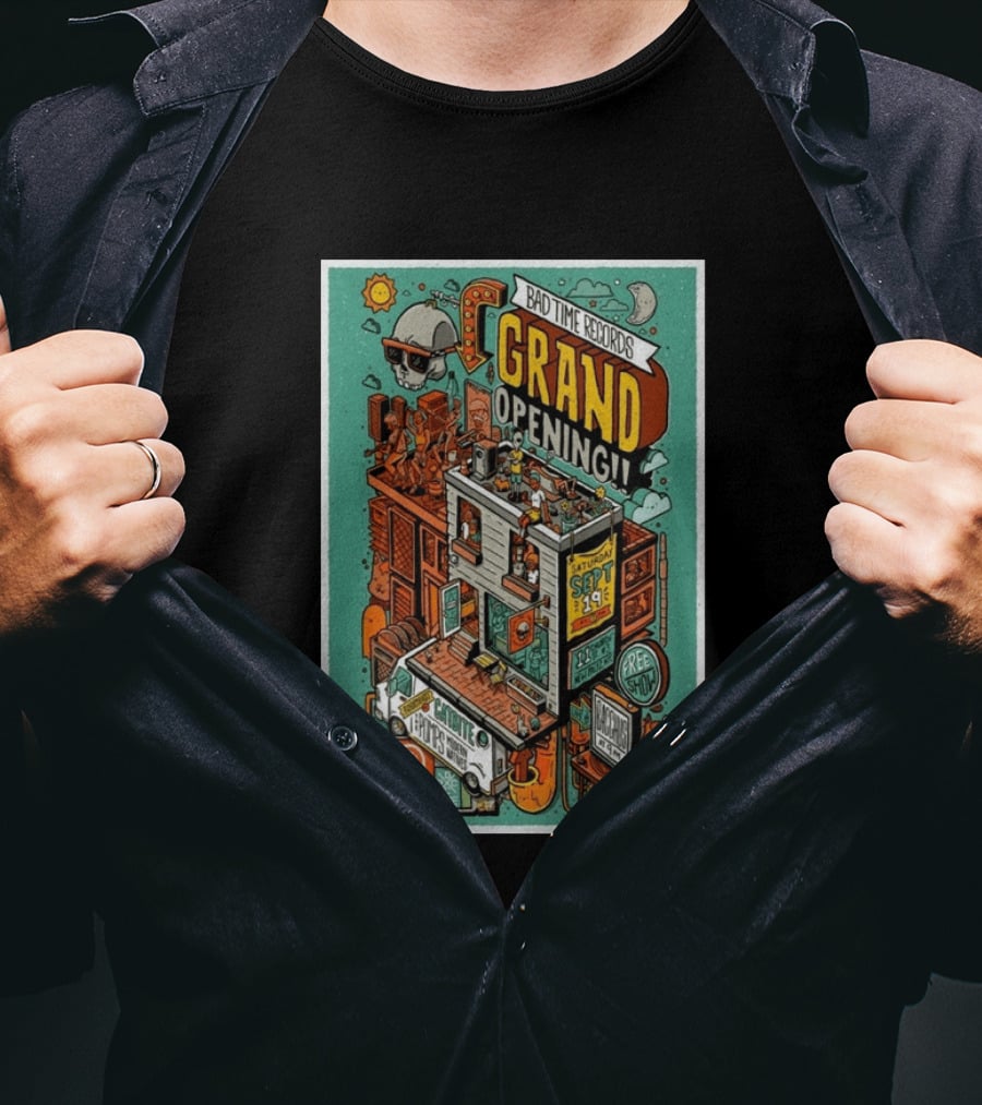 Bad Time Records Grand Opening New Paltz NY September 19 Free Show T-Shirt