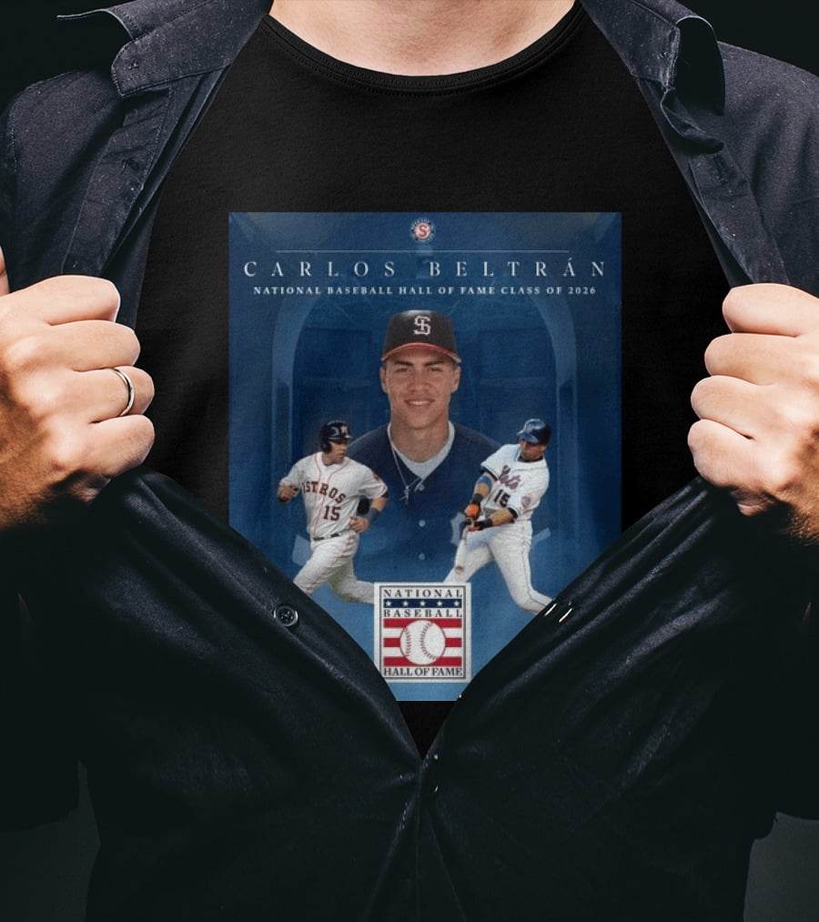 Carlos Beltrán National Baseball Hall Of Fame Class Of 2026 Induction MLB Star Recognition T-Shirt