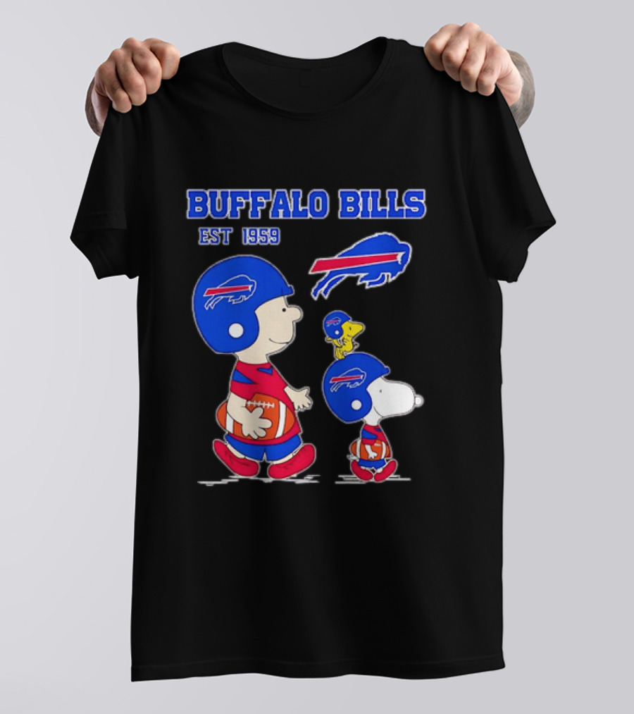 Buffalo Bills Est 1959 Charlie Brown Snoopy Peanuts Football Helmet T-Shirt