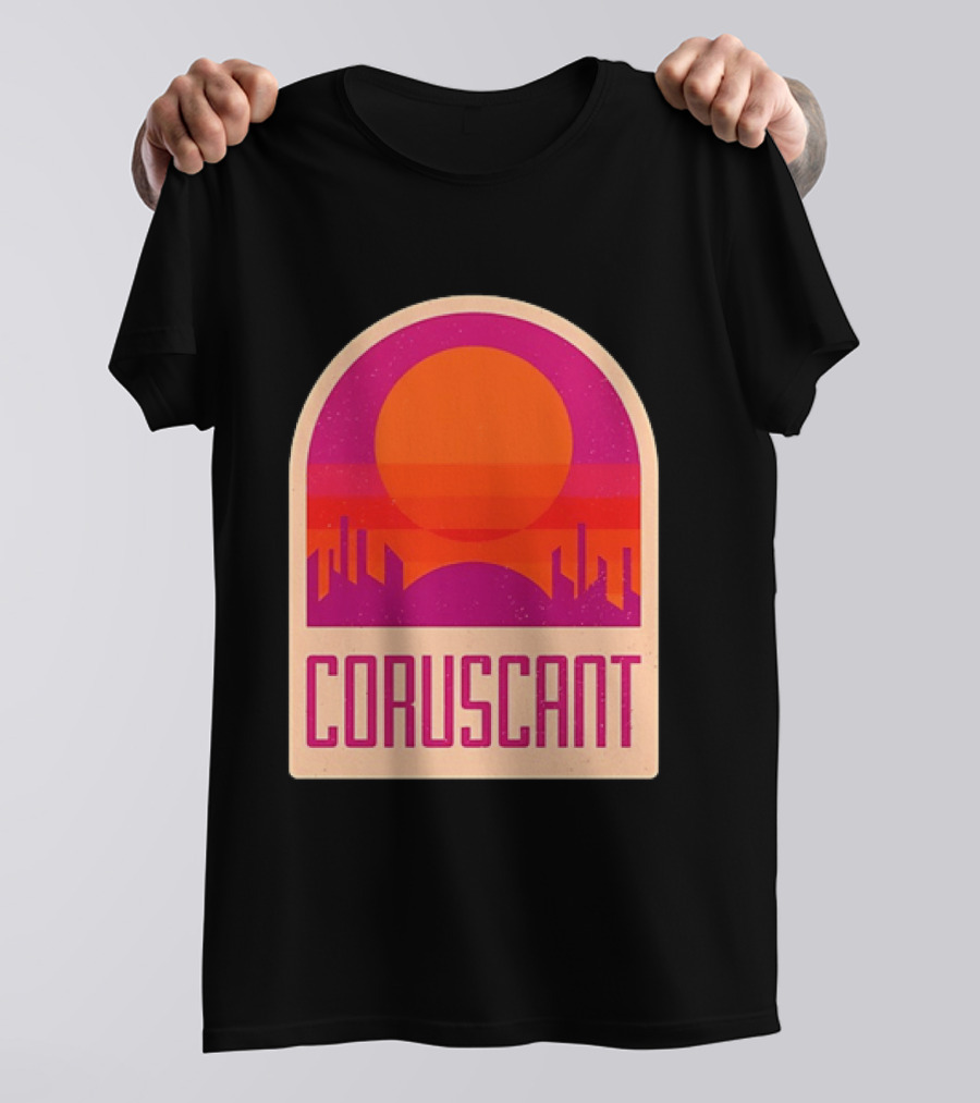 Coruscant Cityscape Star Wars Sci Fi Sunset Scene T-Shirt