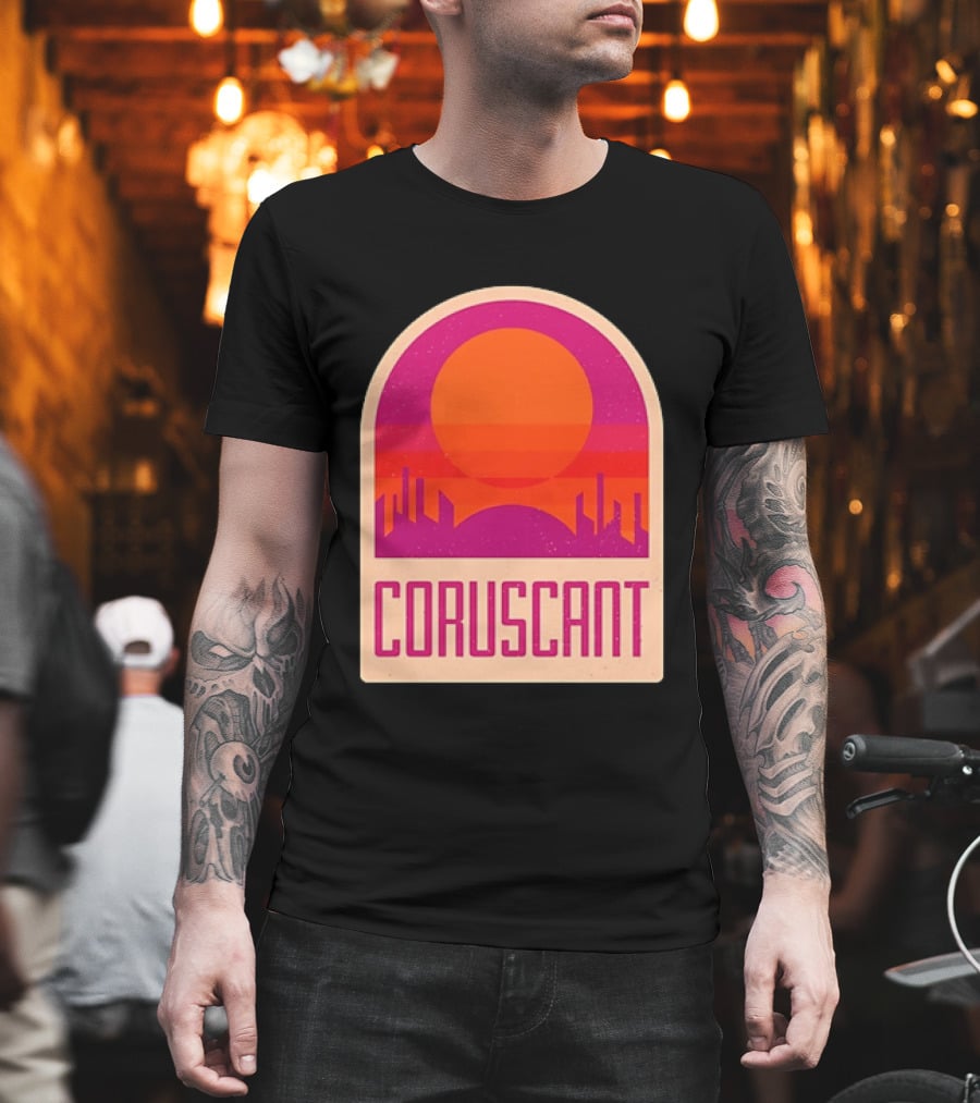 Coruscant Cityscape Star Wars Sci Fi Sunset Scene T-Shirt