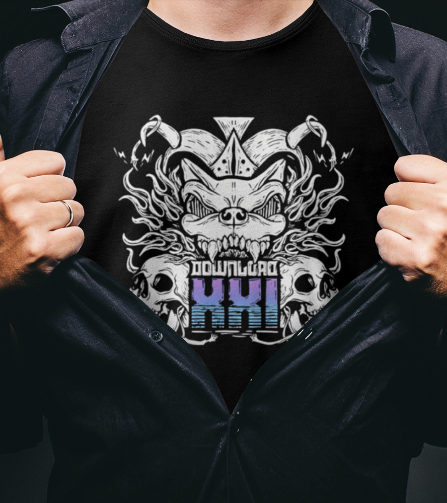 Download XXI Skull Demon Heavy Metal Flame T-Shirt