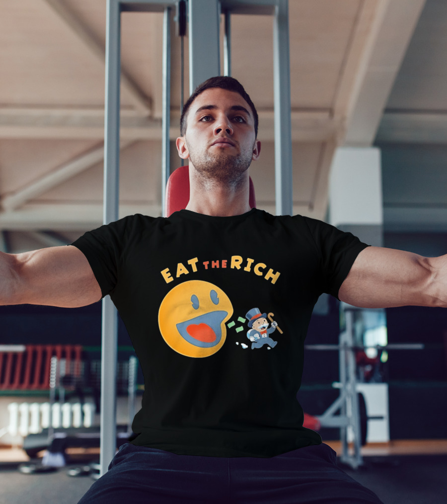 Eat The Rich Monopoly Man Pac Man Capitalism T-Shirt