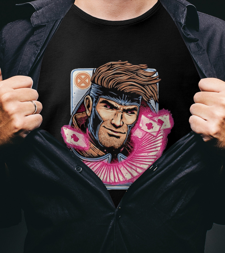 Marvel Gambit X Men Playing Card Super Hero T-Shirt