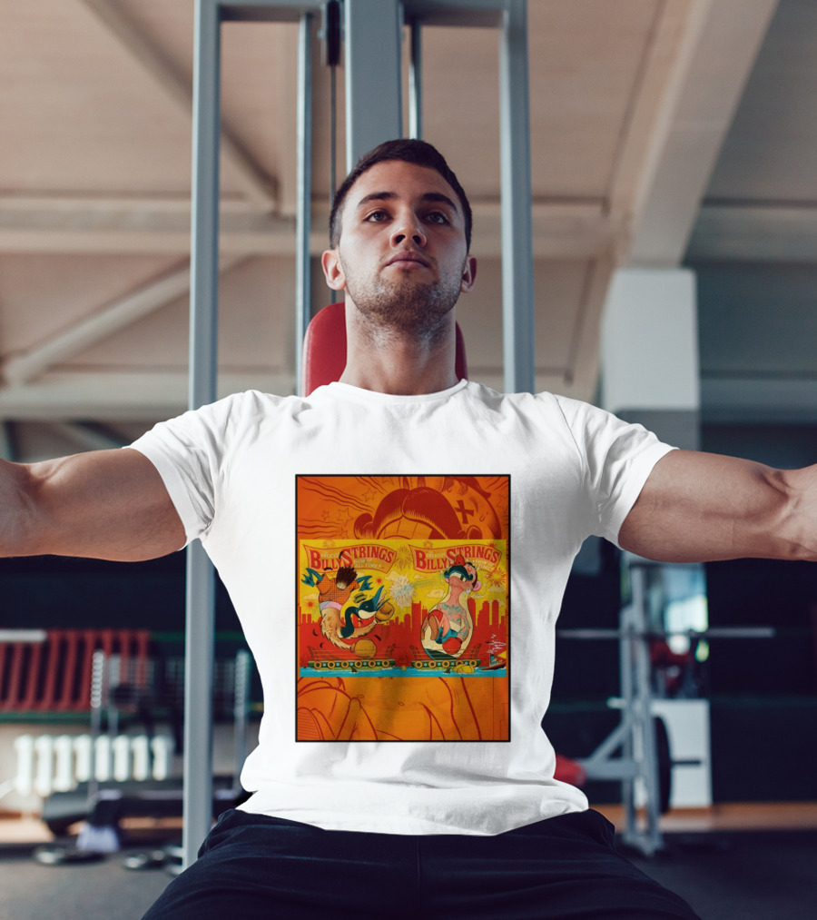Billy Strings Greatest Show Of All Time Boxing Panels Playful Cartoon T-Shirt