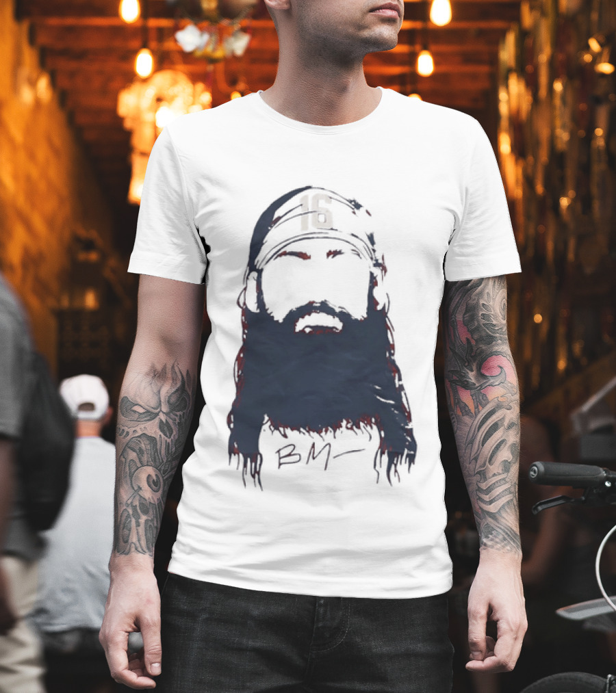 Brandon Marsh 16 Philadelphia Phillies Beard Silhouette BM Cap T-Shirt