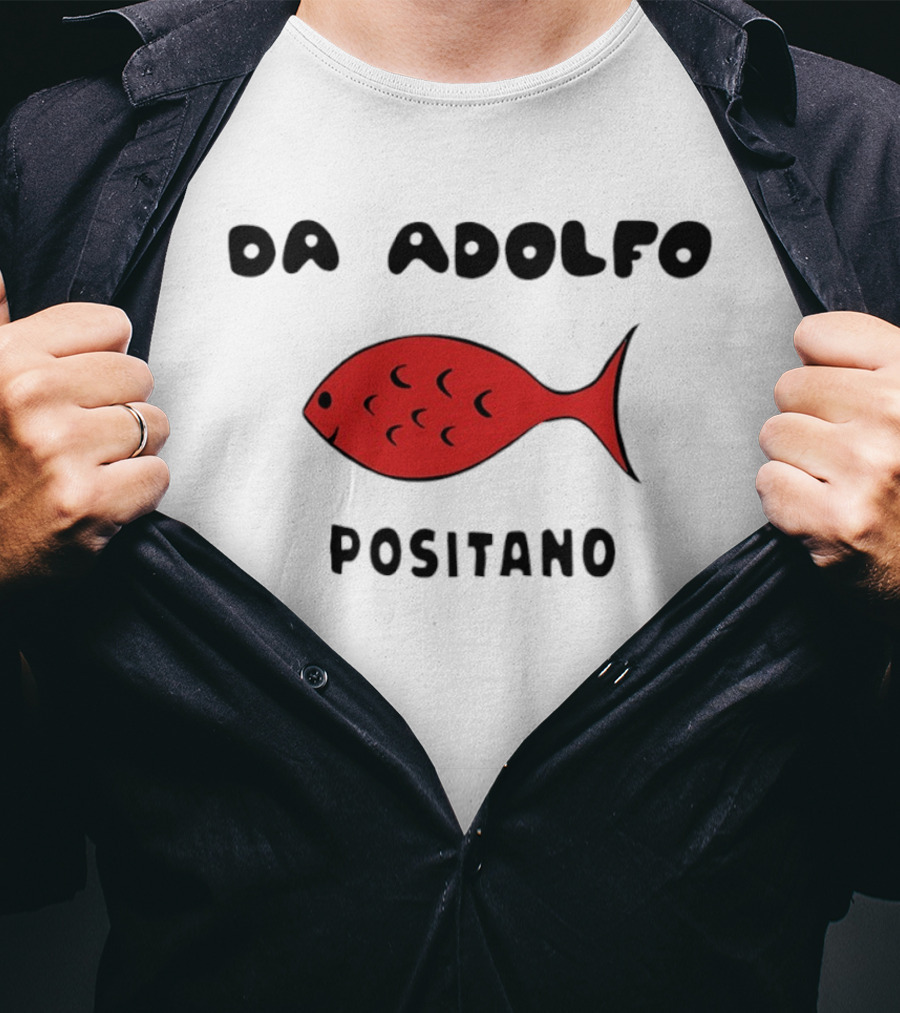 Da Adolfo Positano Red Fish Iconic Italy Amalfi Coast T-Shirt