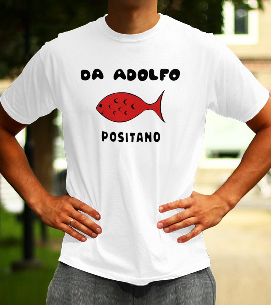 Da Adolfo Positano Red Fish Iconic Italy Amalfi Coast T-Shirt