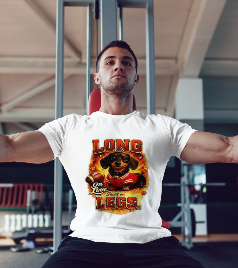 Dachshund Long On Love Short On Legs Football T-Shirt