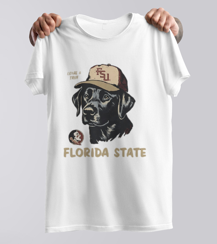 Florida State Loyal And True Labrador Retriever FSU Hat Fan Gear T-Shirt