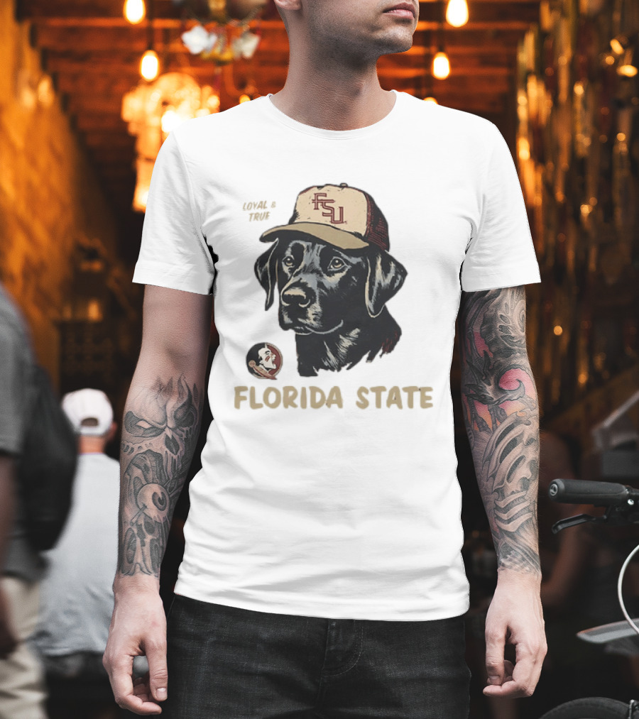 Florida State Loyal And True Labrador Retriever FSU Hat Fan Gear T-Shirt