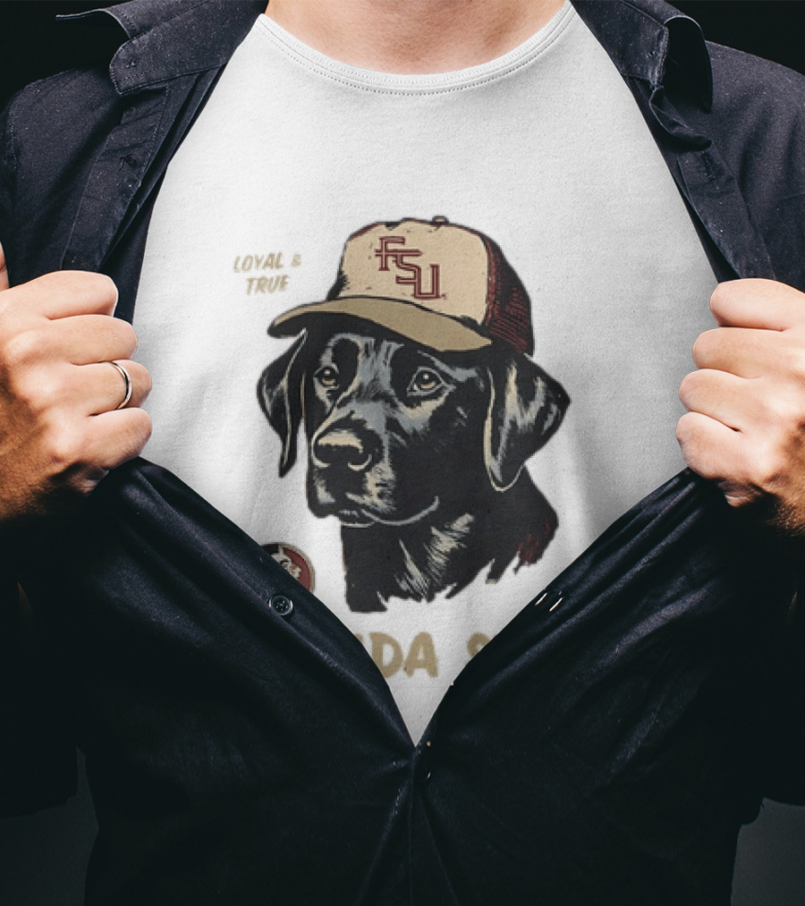 Florida State Loyal And True Labrador Retriever FSU Hat Fan Gear T-Shirt