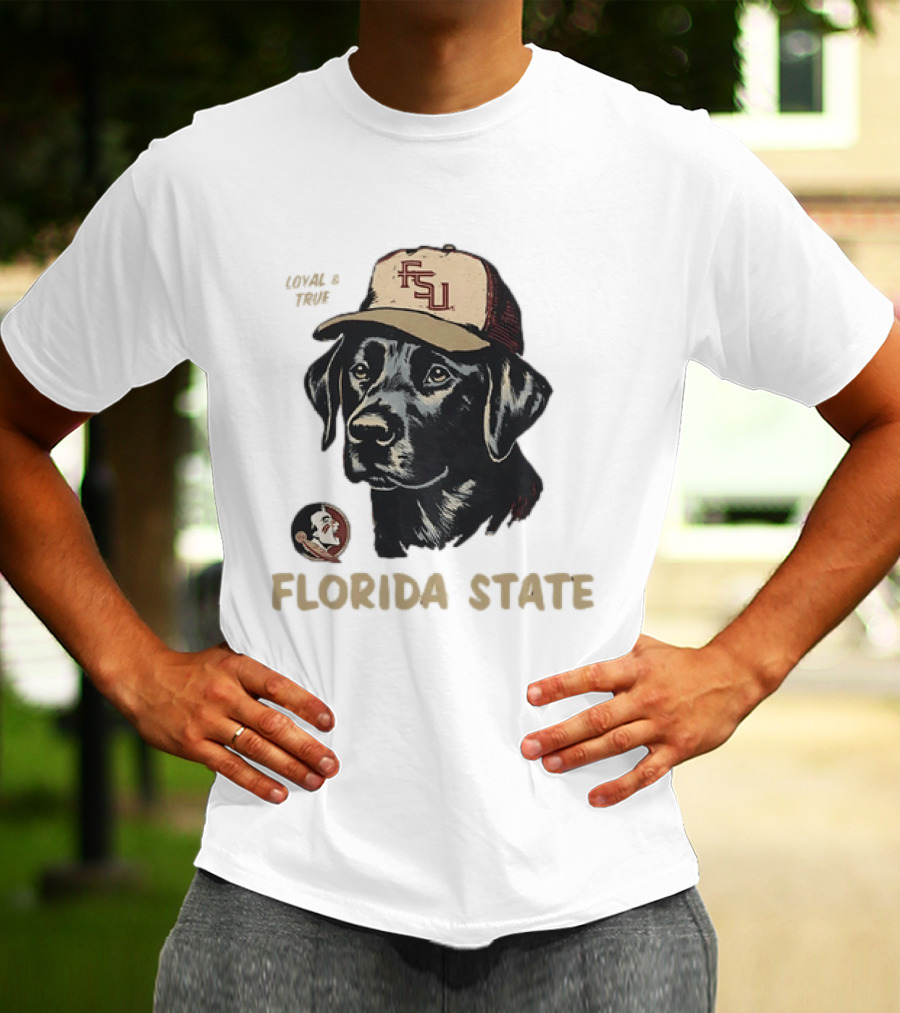 Florida State Loyal And True Labrador Retriever FSU Hat Fan Gear T-Shirt