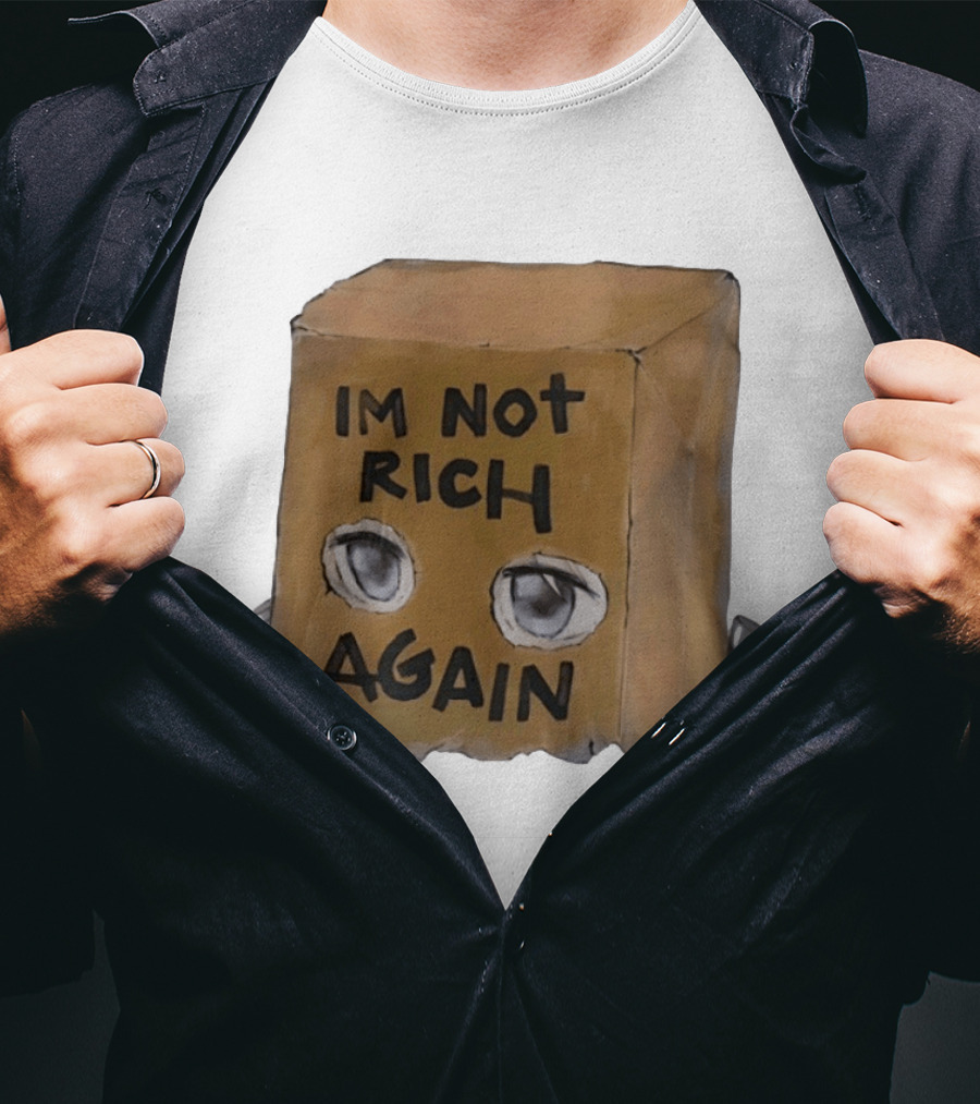 I'm Not Rich Again Paper Bag Anime Eyes T-Shirt