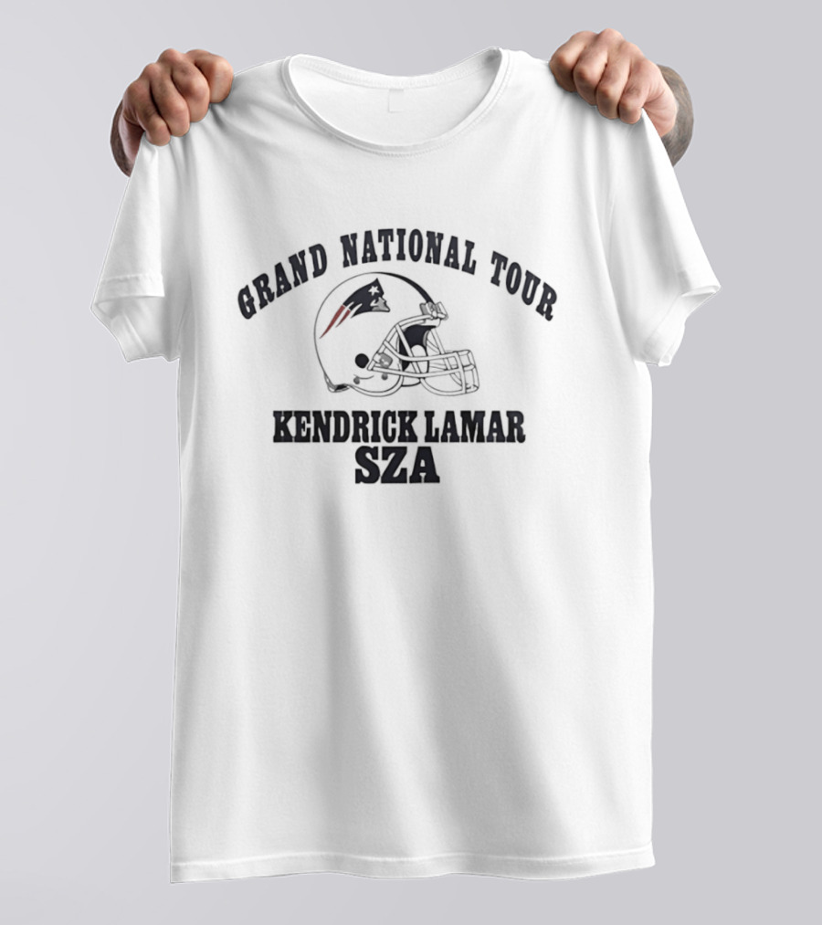 Grand National Tour Kendrick Lamar SZA New England Patriots Helmet T-Shirt