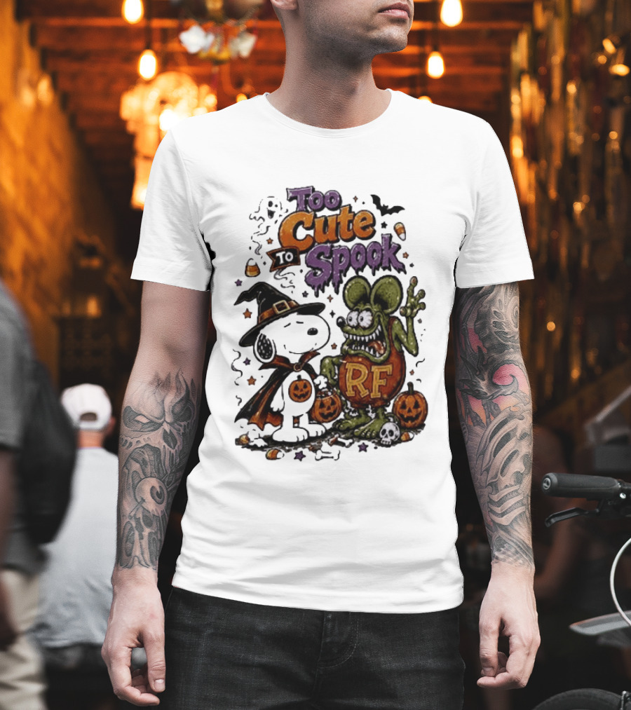 Too Cute To Spook Peanuts Snoopy X Rat Fink Halloween T-Shirt