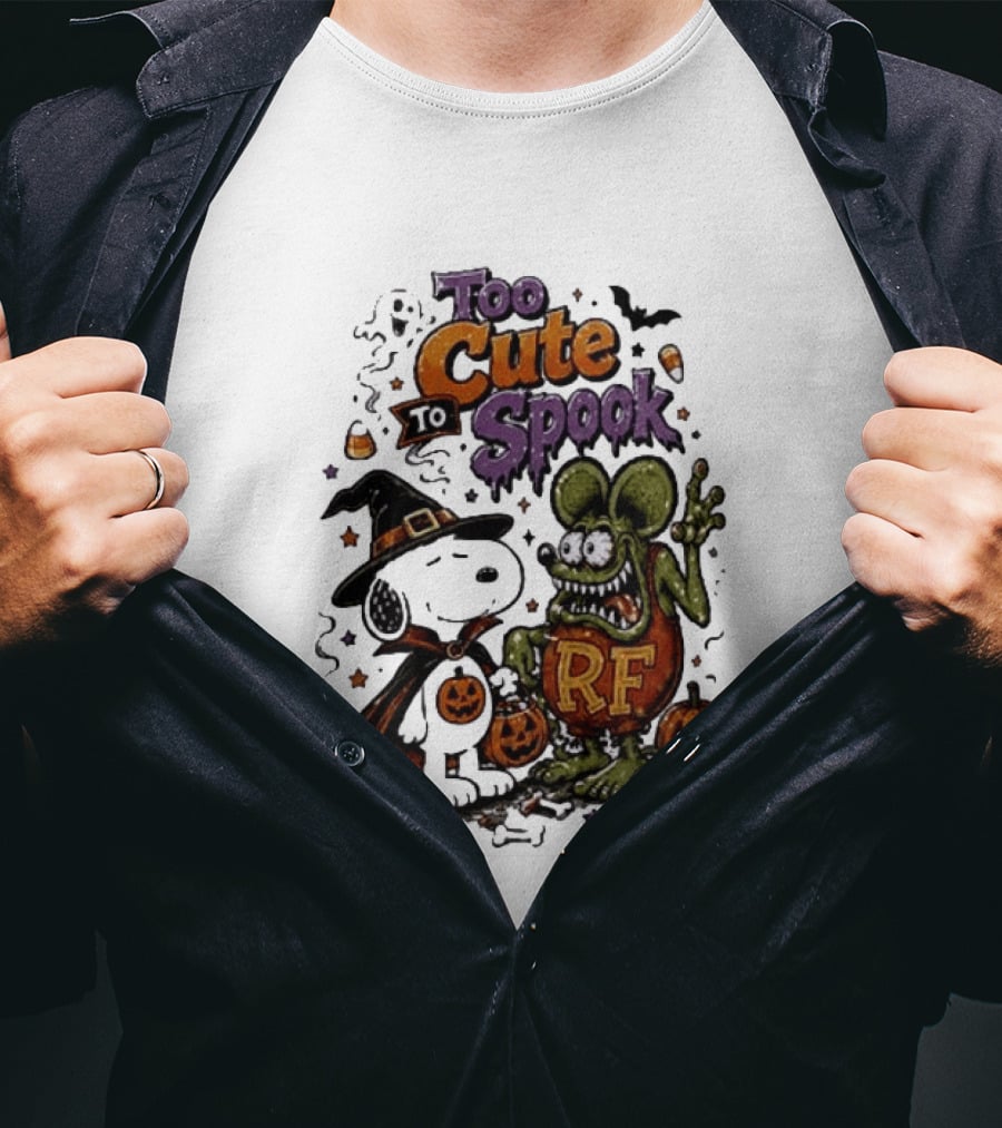 Too Cute To Spook Peanuts Snoopy X Rat Fink Halloween T-Shirt
