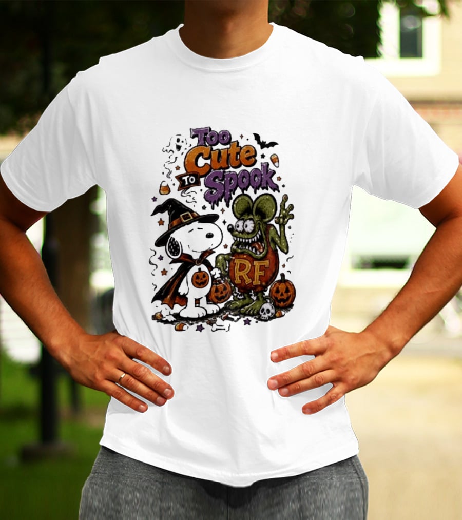 Too Cute To Spook Peanuts Snoopy X Rat Fink Halloween T-Shirt