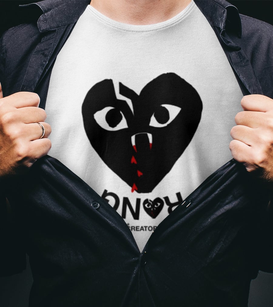 Revenge Store Rvg White Heart Eyes Fangs Red Drip T-Shirt