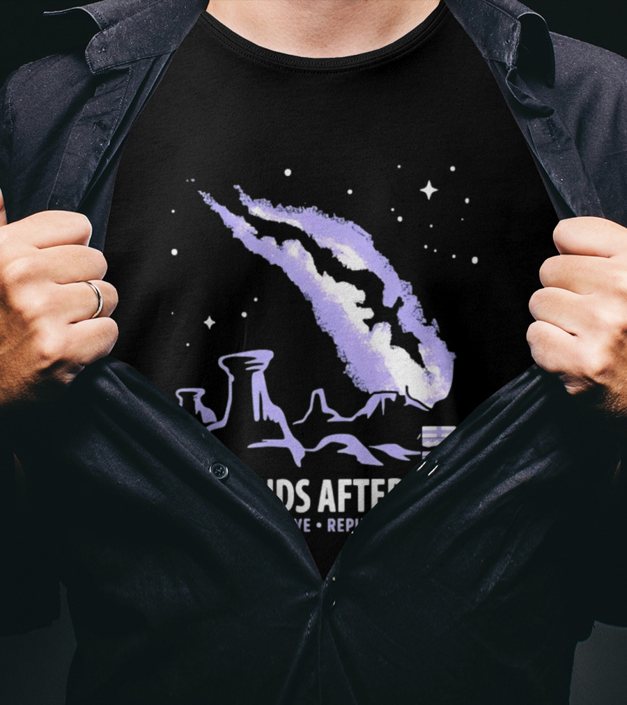 Badlands After Dark Dark Sky Preserve Republic Of Alberta Visionary Celestial Landscape T-Shirt