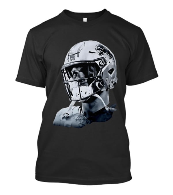 Detroit Lions Aidan Hutchinson Charcoal House Helmet Artistry T-Shirt