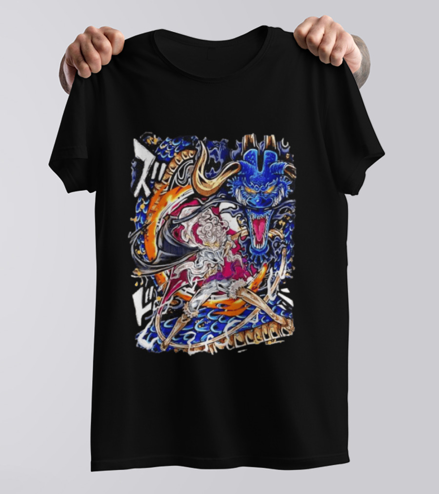 Monkey D Luffy Gear 5 Vs Kaido Epic One Piece Anime Manga Battle Scene T-Shirt