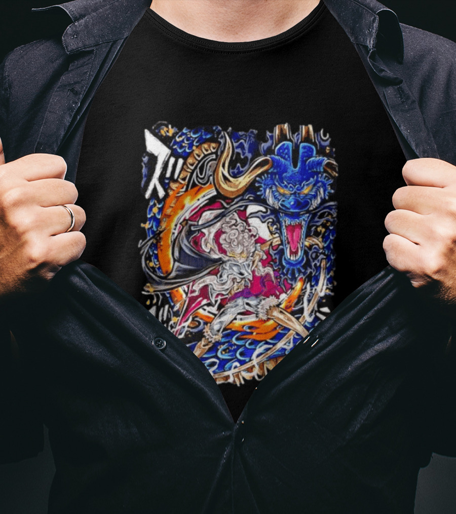 Monkey D Luffy Gear 5 Vs Kaido Epic One Piece Anime Manga Battle Scene T-Shirt