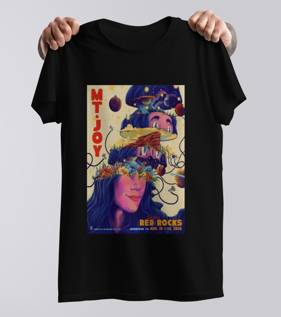 Mt. Joy Live Red Rocks Amphitheatre Morrison CO Aug 13 14 2026 Cosmic Landscape T-Shirt
