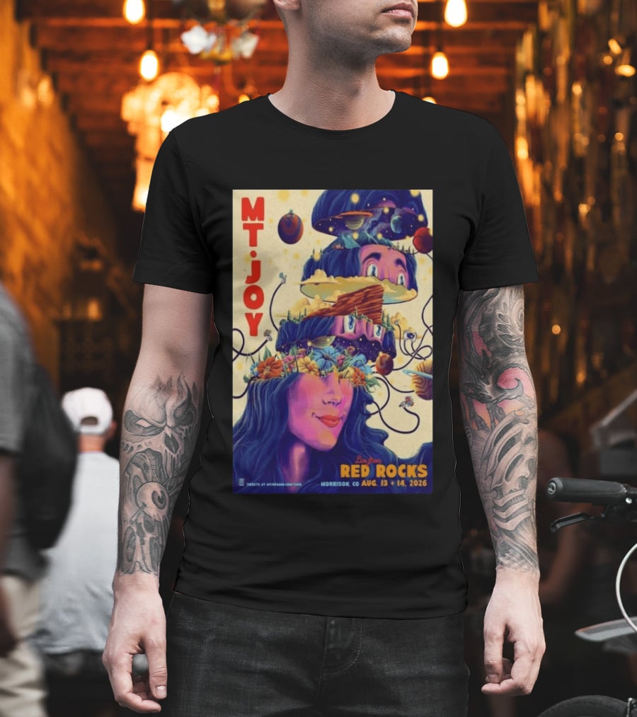 Mt. Joy Live Red Rocks Amphitheatre Morrison CO Aug 13 14 2026 Cosmic Landscape T-Shirt