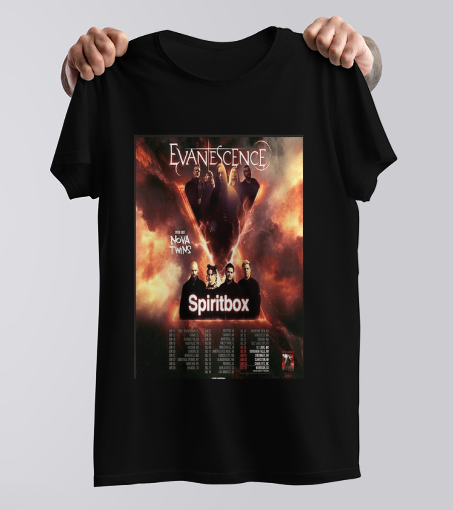 Evanescence US Tour 2026 Featuring Nova Twins And Spiritbox T-Shirt