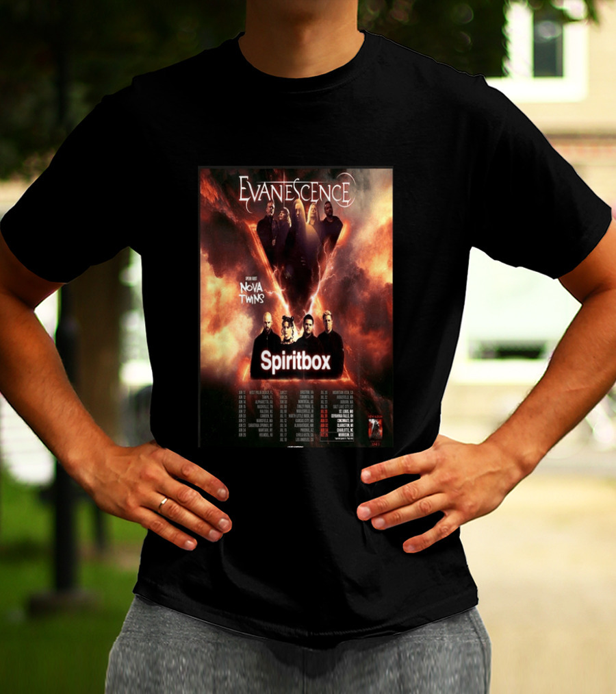 Evanescence US Tour 2026 Featuring Nova Twins And Spiritbox T-Shirt