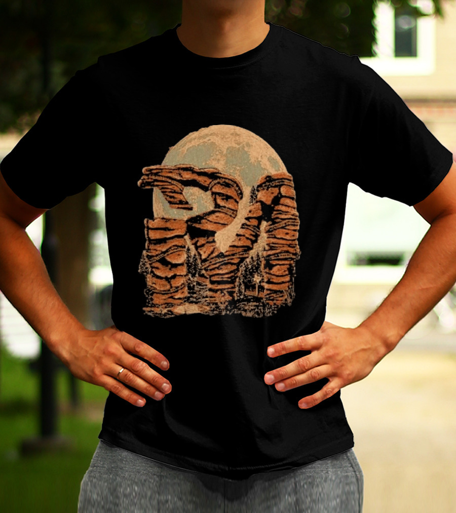 Parker Mccollum Red Rocks 2026 Moonlit Canyon Scenery T-Shirt