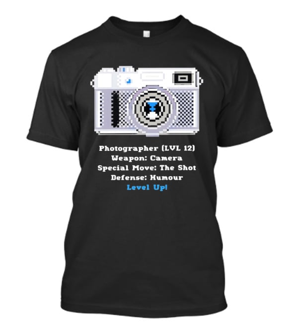 Photographer LVL 12 Weapon Camera Special Move The Shot Defense Humour Level Up T-Shirt