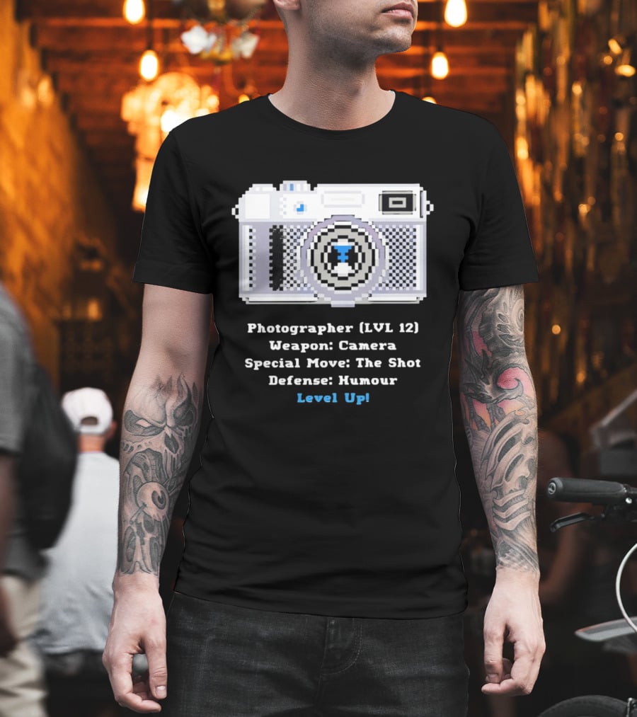 Photographer LVL 12 Weapon Camera Special Move The Shot Defense Humour Level Up T-Shirt