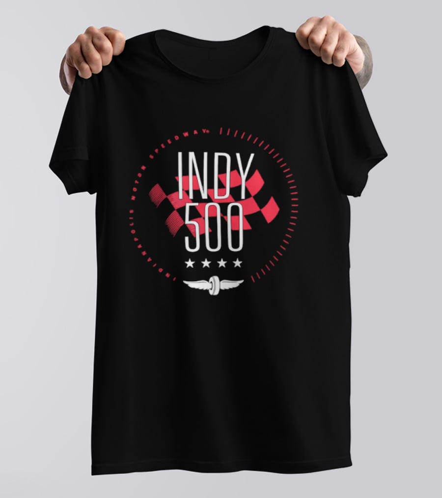 Indy 500 Speedway Racing Checkered Flag Motorsport Iconic Event T-Shirt