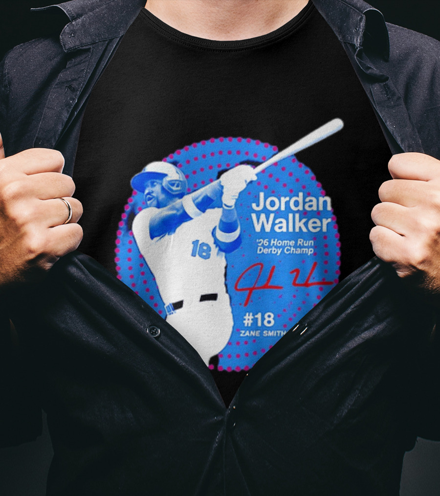 Jordan Walker 2026 Home Run Derby Champ Signature #18 Zane Smith T-Shirt