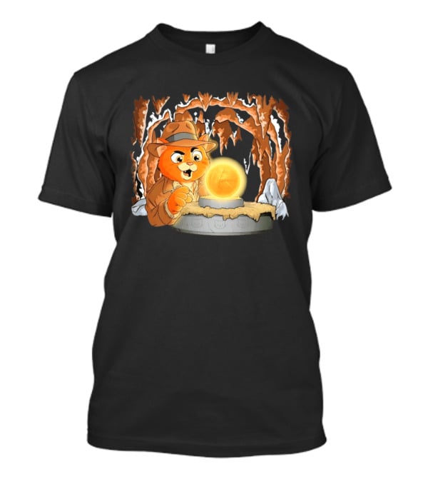 Raiders Of The Lost Yarn Cat Indiana Jones Golden Ball Relic Adventure T-Shirt