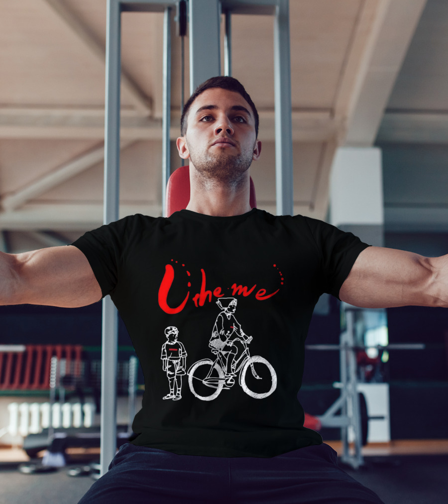 Utheme Rider And Standing Boy Cycling Sport Scene T-Shirt