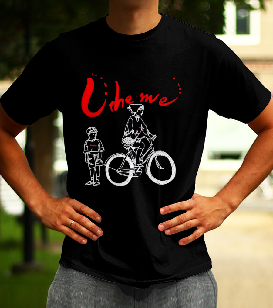 Utheme Rider And Standing Boy Cycling Sport Scene T-Shirt