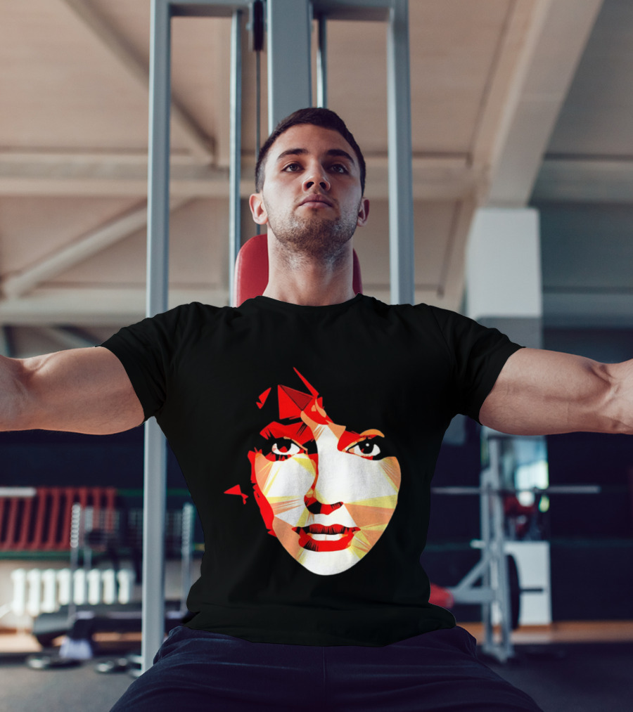 Kate Bush Geometric Pop Singer Red Orange Faceted T-Shirt