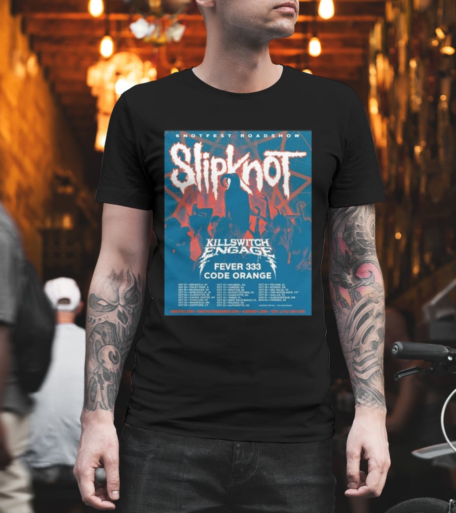 Knotfest Roadshow Slipknot Killswitch Engage Fever 333 Code Orange Tour Dates T-Shirt