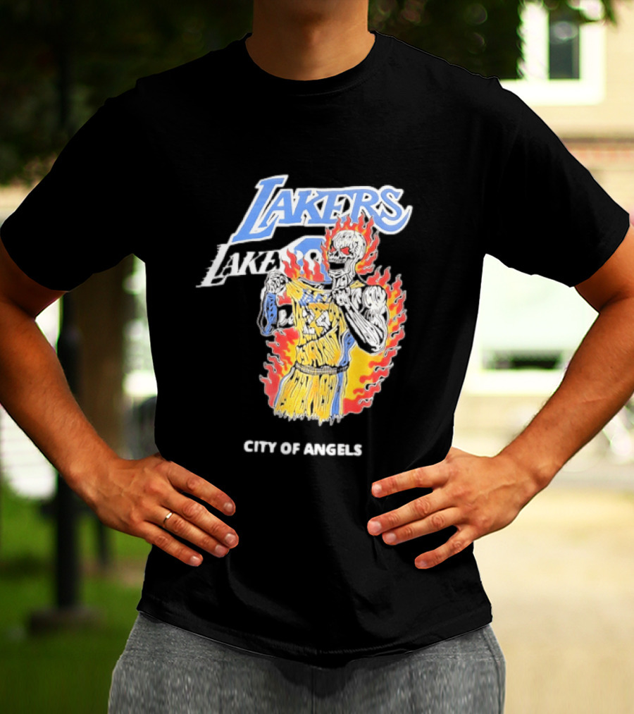 Los Angeles Lakers City Of Angels 24 Kobe Bryant Basketball T-Shirt