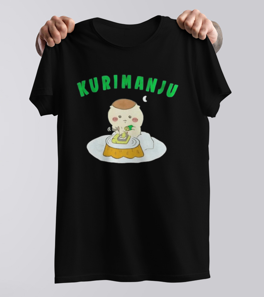 Kurimanju Chiikawa Eating At Night On Tree Stump T-Shirt
