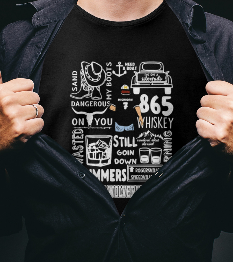 Michigan Wolverines Fans 865 Whiskey Dangerous Boots Silverado 7 Summers T-Shirt